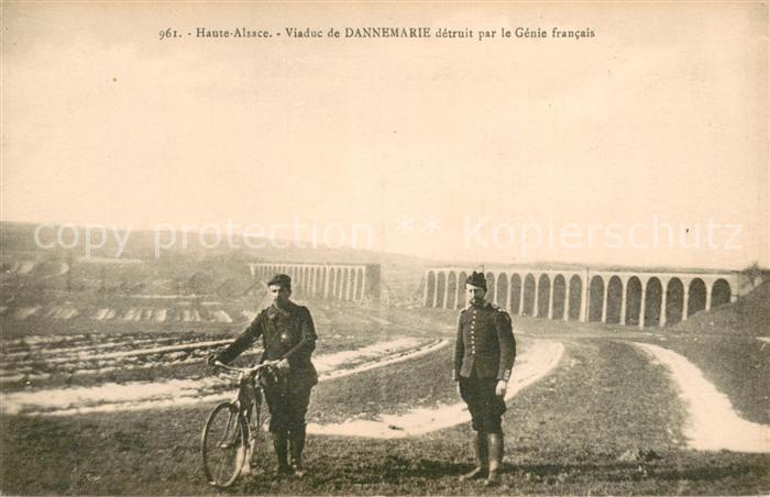 Dannemarie Haut-Rhin Viaduc de Dannemarie detruit par le Genie francais