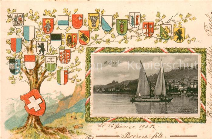 Montreux VD Panorama Segelschiff