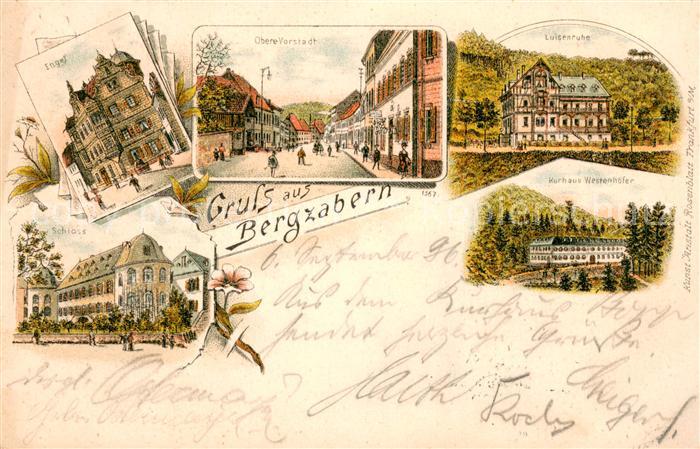 Bergzabern Bad Engel Obere Vorstadt Luisenruhe Kurhaus Westenhoefer Schloss