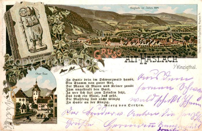 Haslach Kinzigtal Der Steinerne Mann v Hasle Panorama Ober Thor