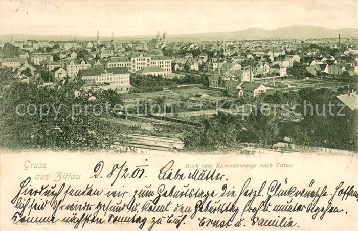 Zittau Blick vom Kummersberge nach Zittau