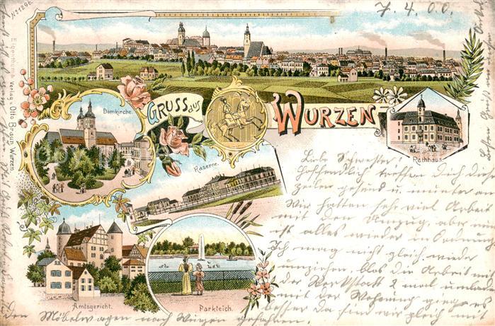 Wurzen Sachsen Domkirche Kaserne Amtsgericht Parkteich Rathhaus