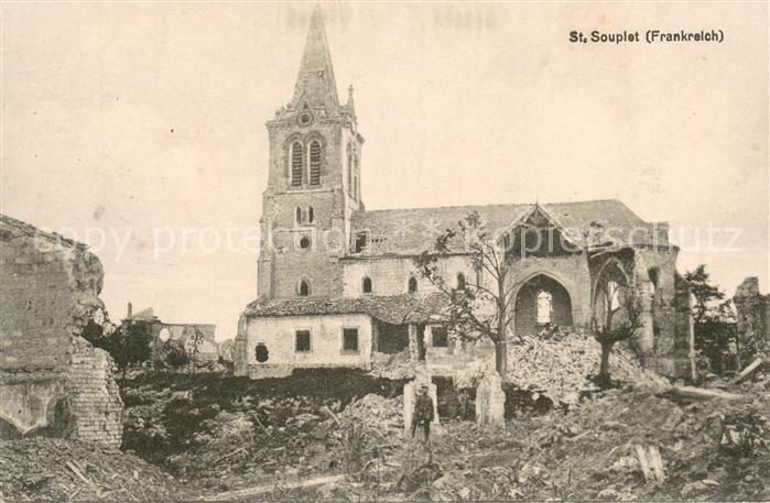 Saint-Souplet-sur-Py Zerstoerte Kirche in WK1