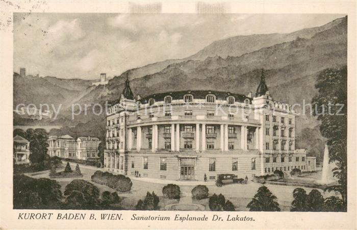 Baden Wien Sanatorium Esplanade Dr Lakatos