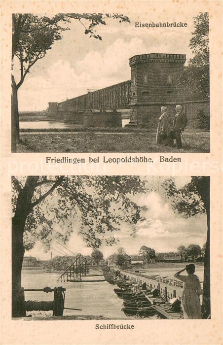 Friedlingen Eisenbahnbruecke Schiffbruecke