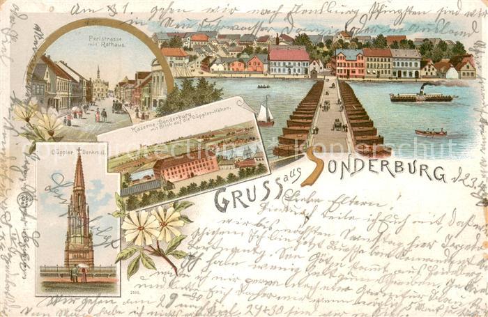 Sonderburg Perlstrasse Rathaus Dueppler Denkmal Kaserne Sonderburg Panorama