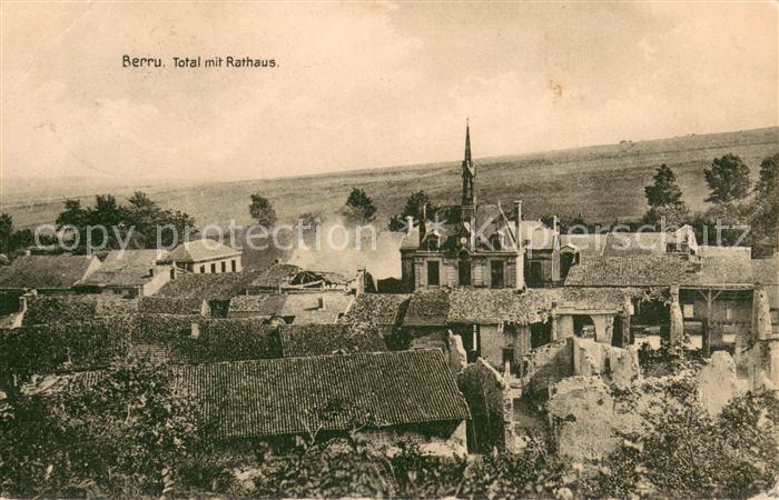 Berru Zerstoertes Dorf mit Rathaus