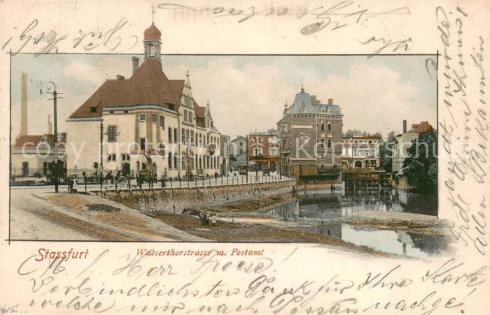 Stassfurt Wasserthorstrasse mit Postamt