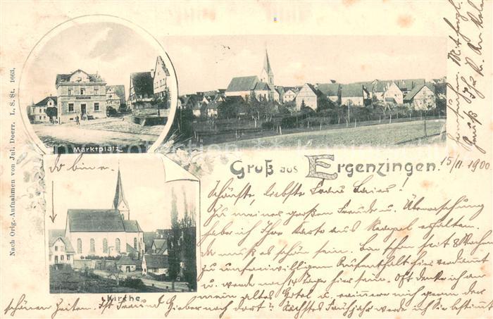 Ergenzingen Marktplatz Kirche Panorama