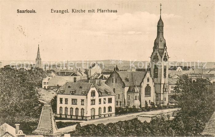 Saarlouis Ev Kirche mit Pfarrhaus