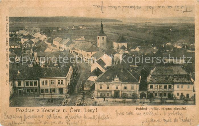 Kostelce Pohled s veze strana zapadni