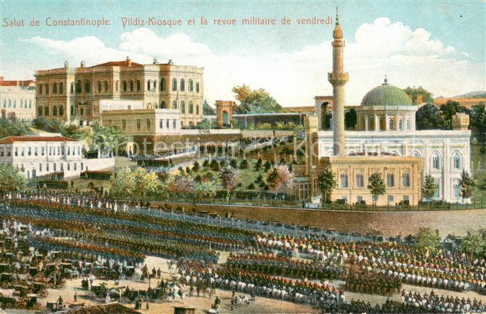 Constantinople Vildiz Kiosque et la revue militaire de vendredi