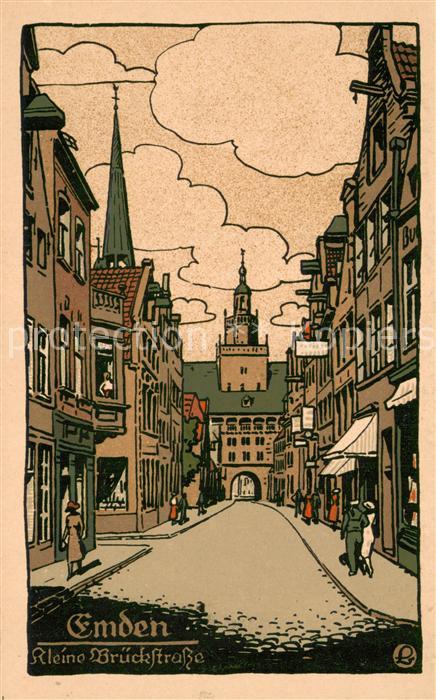 Emden Ostfriesland Kleine Brueckstrasse Illustration