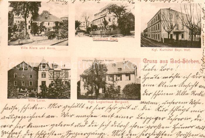 Bad Steben Villa Klare und Anna Humboldt Haus Kgl Kurhotel Bayr Hof Villa Luise