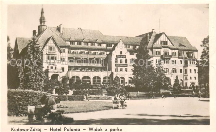 Kudowa-Zdroj Bad Kudowa Niederschlesien Hotel Polonia Widok z parku
