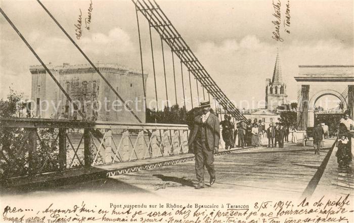 Tarascon 13 Pont suspendu sur le Rhone de Beaucaire
