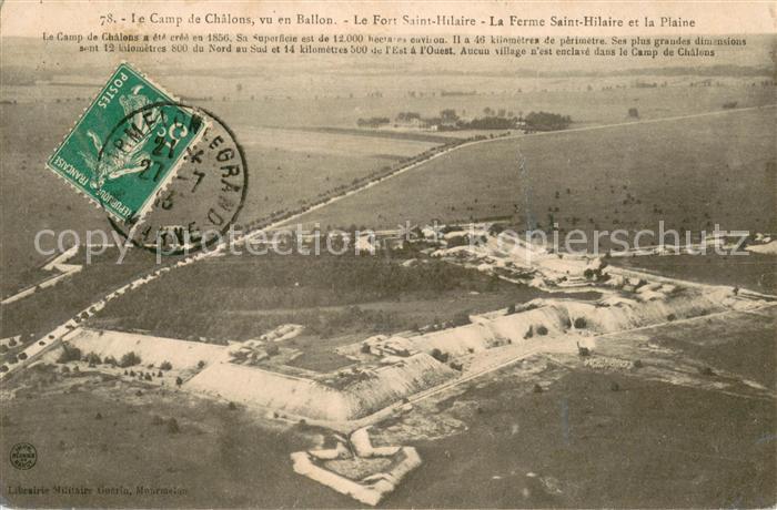 Camp de Chalons Vue aerienne Le Fort Saint Hilaire La Ferme Saint Hilaire et la