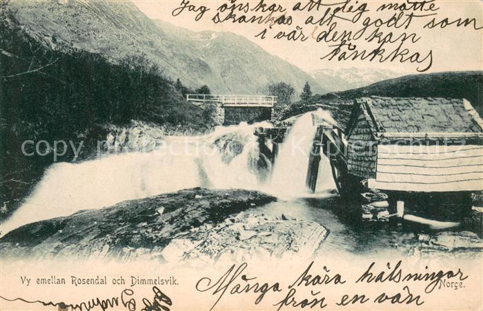 Dimmelsvik Norwegen Norge Vy emellan Rosendahl och Dimmelsvik