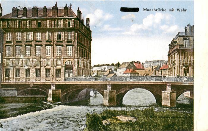 Sedan Ardennes Maasbruecke mit Wehr