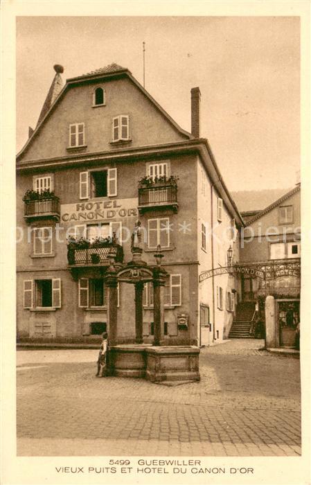 Guebwiller Elsass Vieux puits et Hotel du Danon d Or