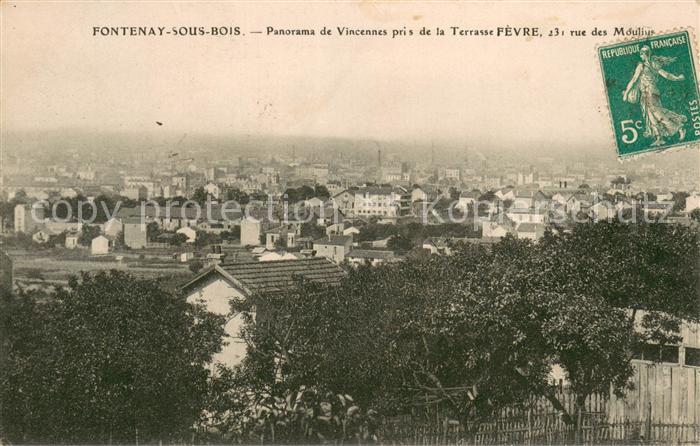 Fontenay-sous-Bois Panorama de Vincennes pris de la Terrasse Fevre