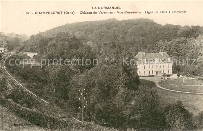 Champsecret Chateau de Varennes Vue d’ensemble Ligne de Flers a Domfront