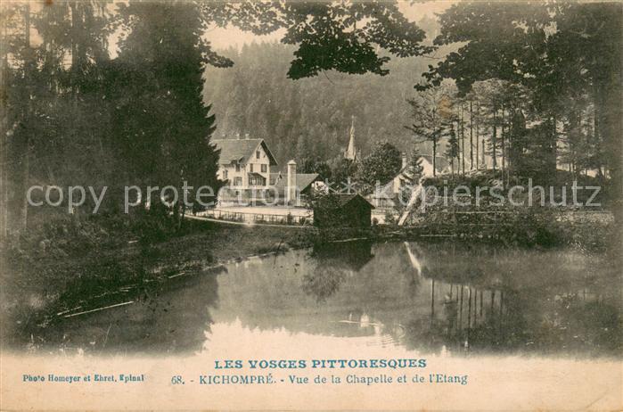 Kichompre Gerardmer Vosges Vue de la Chapelle et de l'Etang