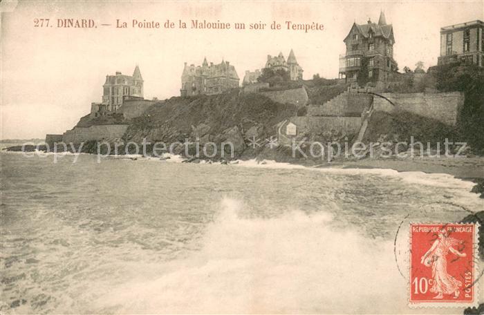 Dinard 35 La Pointe de la Malouine un soir de Tempete
