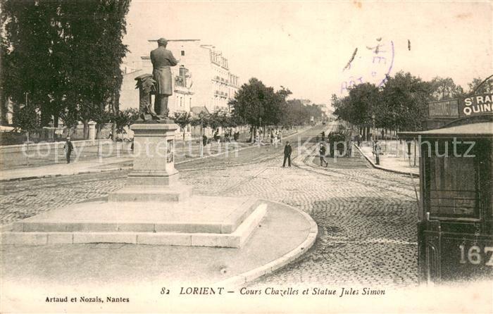 Lorient 56 Bretagne Cours Chazelles et Statue Jules Simon