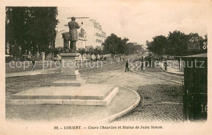 Lorient 56 Bretagne Cours Chazelles et Statue Jules Simon