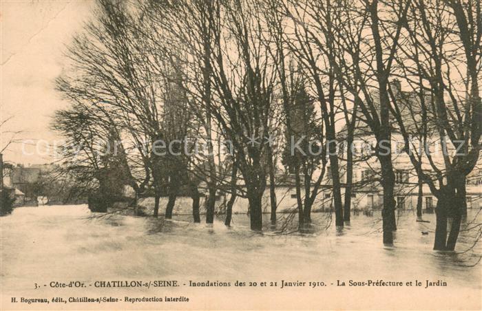 Chatillon-sur-Seine Inondations des Janvier 1910 Le Pont des Boulangers mine par