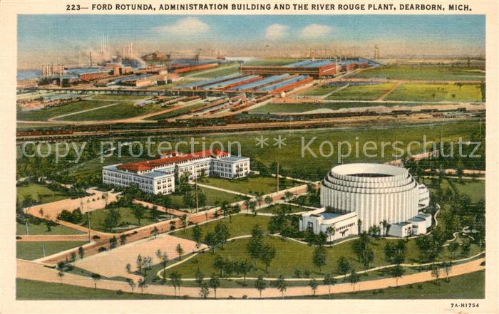 Dearborn Michigan Ford Rotunda Administration Building and the River Rouge Plant