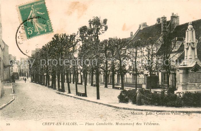 Crepy-en-Valois Place Gambetta Monument des Velerans