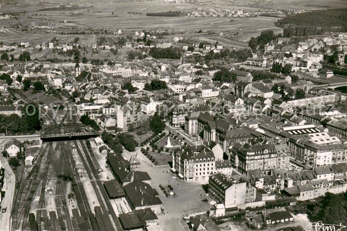 Sarreguemines Vue aerienne de la Gare et la Ville