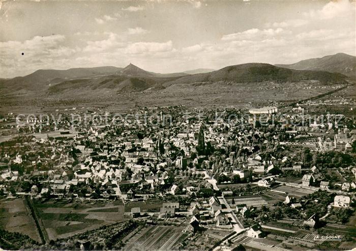 Selestat 67 Schlettstast La Ville et les sommets vosgiens Vue aerienne