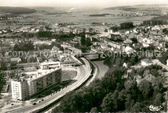 Sarreguemines Boulevard des Faienceries et la Sarre Fliegeraufnahme