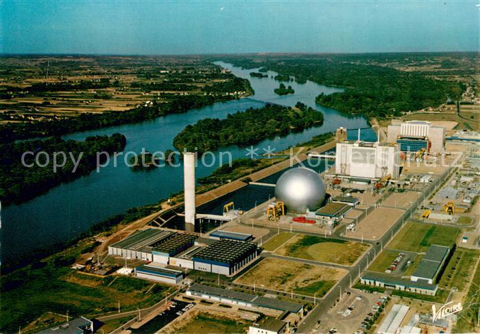 Avoine d Indre-et-Loire La centrale nucleaire et la Loire Vue aerienne