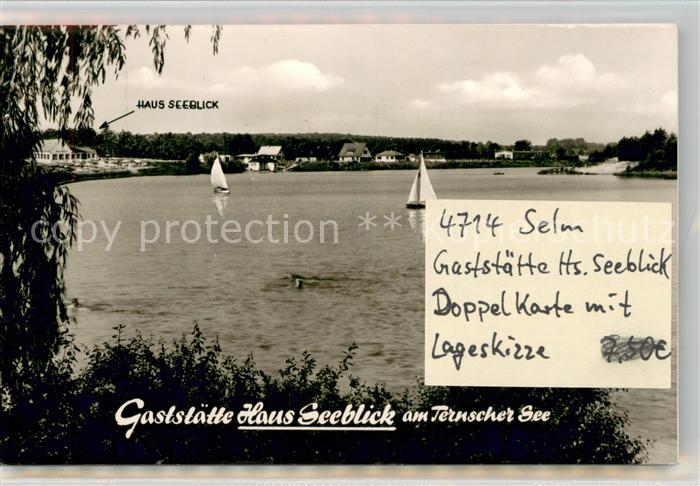 Selm Gaststaette Haus Seeblick am Ternscher See Terrasse Gaststube