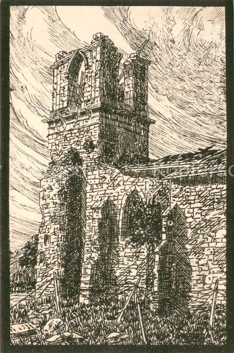 Buzy-Darmont 55 Zerschossene Kirche von Buzzy Zeichnung