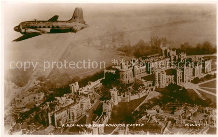 Windsor Castle London A Vickers Viking Air Liner over Windsor Castle