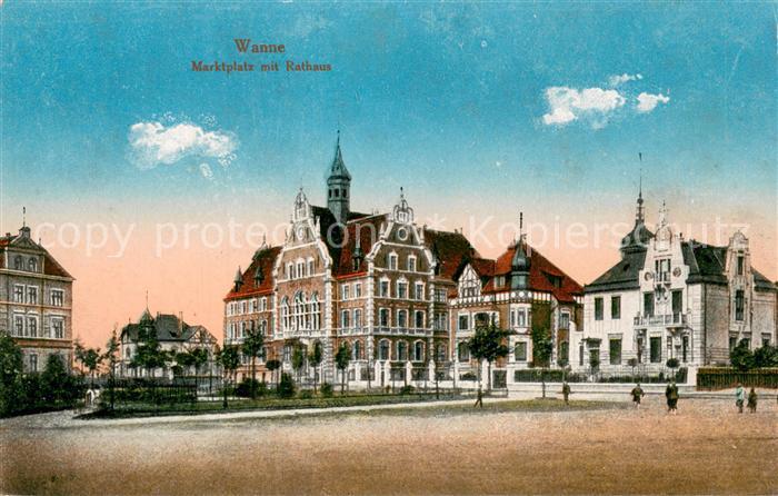Wanne Herne Marktplatz mit Rathaus