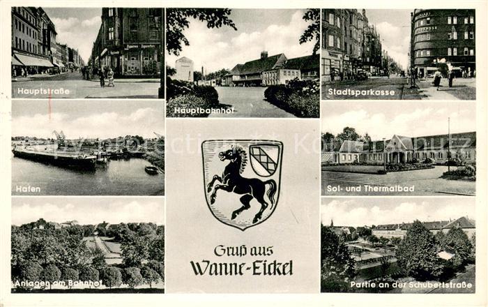 Wanne-Eickel Hauptstr Hauptbahnhof Stadtsparkasse Hafen Sol und Thermalbad Anlag