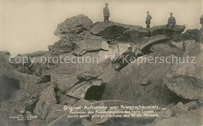 Luettich Liege Explosion des Pulvermagazins des Forts