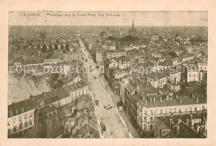 Lille Nord Panorama vers la Grand Place Rue Nationale