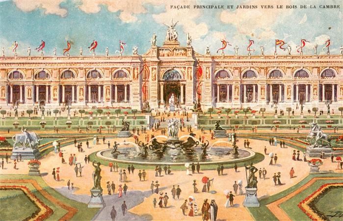 Bruxelles Bruessel Facade principale et Jardins vers le bots de la Cambre