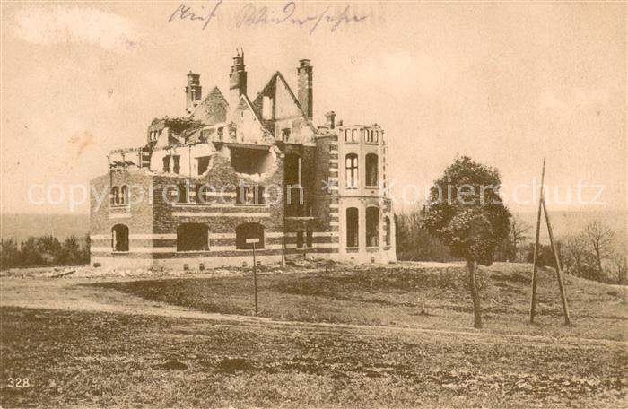Thiaucourt-Regnieville Zerstoerte Villa in WK1