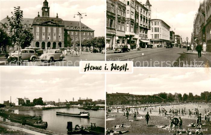 Herne Westfalen Rathaus Bahnhofstrasse Hafen Staedt Freibad