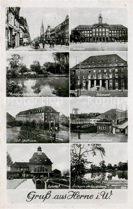 Herne Westfalen Bahnhofstr Rathaus Anlagen am Gysenberg Polizeiamt Staedt Sparka