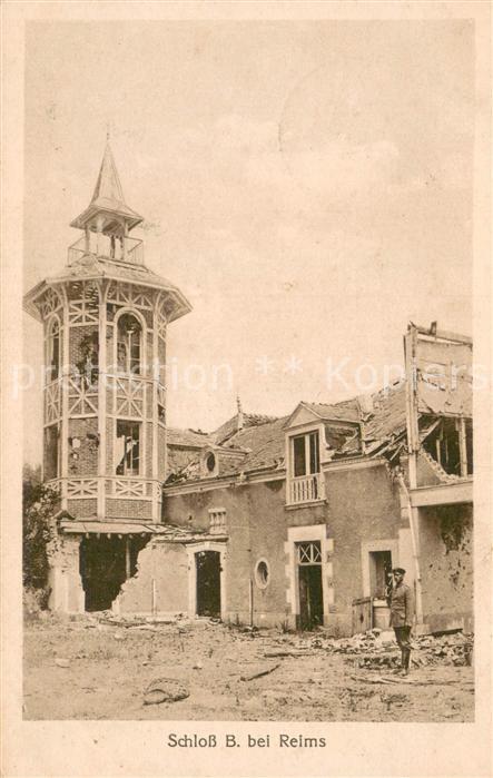 Reims 51 Zerstörtes Schloss in WK1