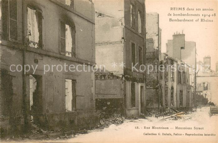 Reims 51 dans ses annees de bombardements 1914-18